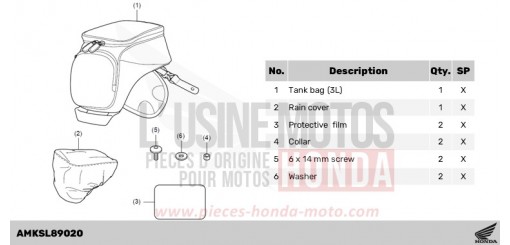 KIT,TANK BAG(3L) CB750AP de 2023